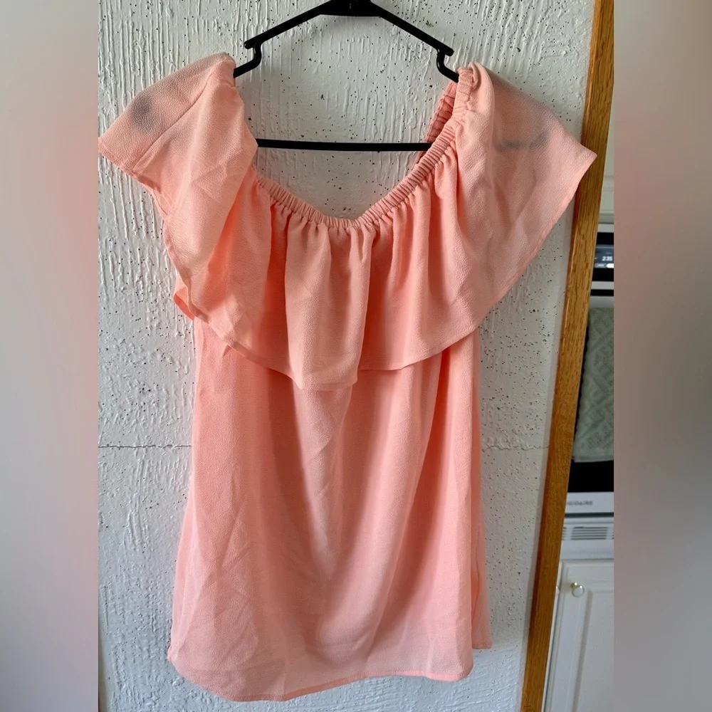 Michael Kors Coral Ruffle Blouse Size L